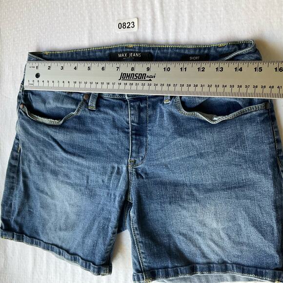 MAX Jeans Women’s Waxed Jeans Denim Shorts size 6, Blue - Picture 2 of 10